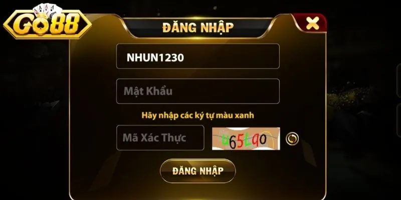 Điền thông tin tài khoản Go88 chính xác đảm bảo truy cập ổn định